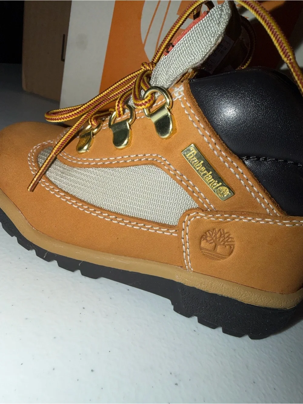 Timberland Kids Tan and Black Lace-Up Hiking Boots